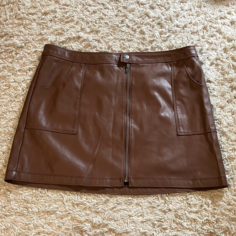 Brown (fake) Leather skirt